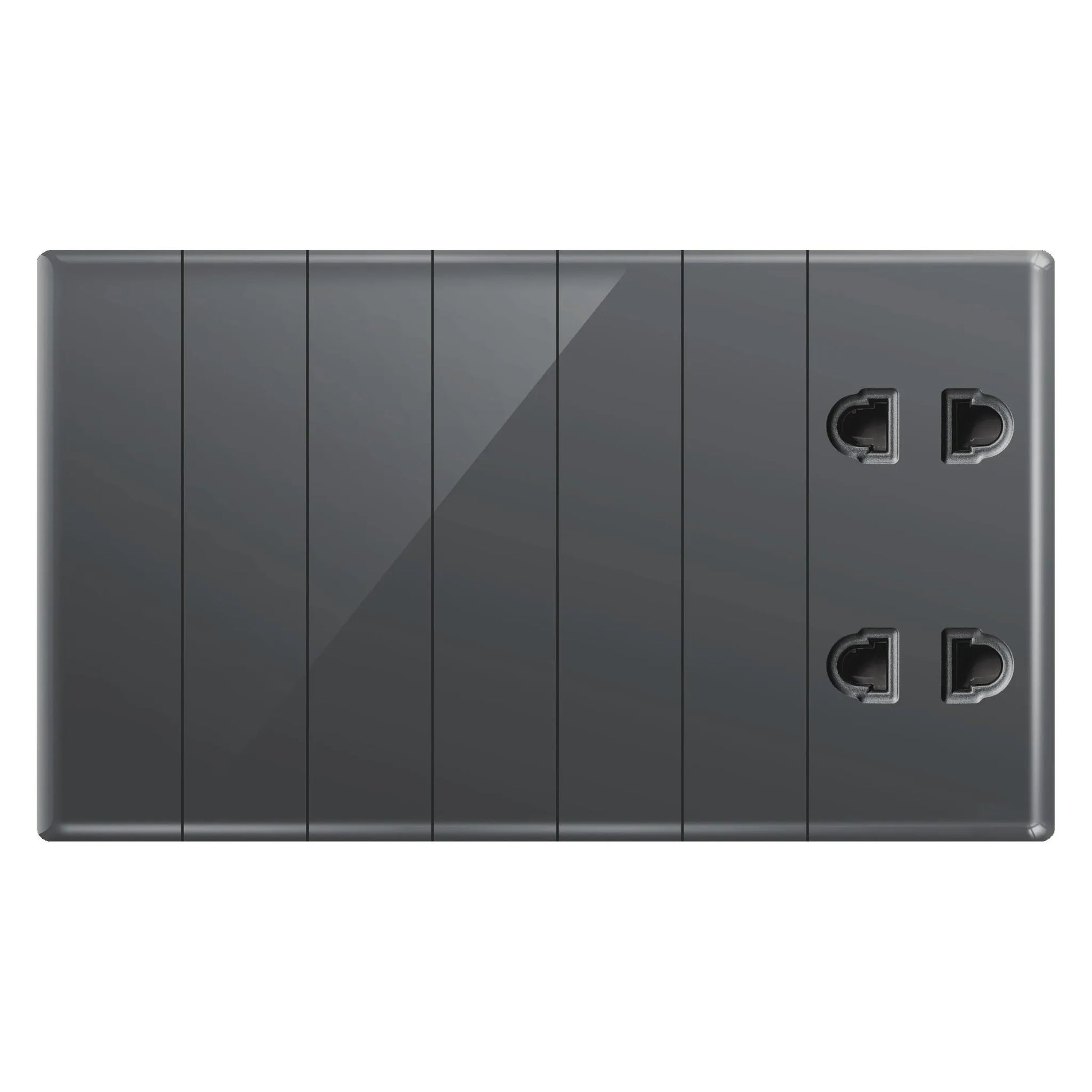 Aqua Glasskin Grey 6 Switches + 2 Sockets Price in Pakistan