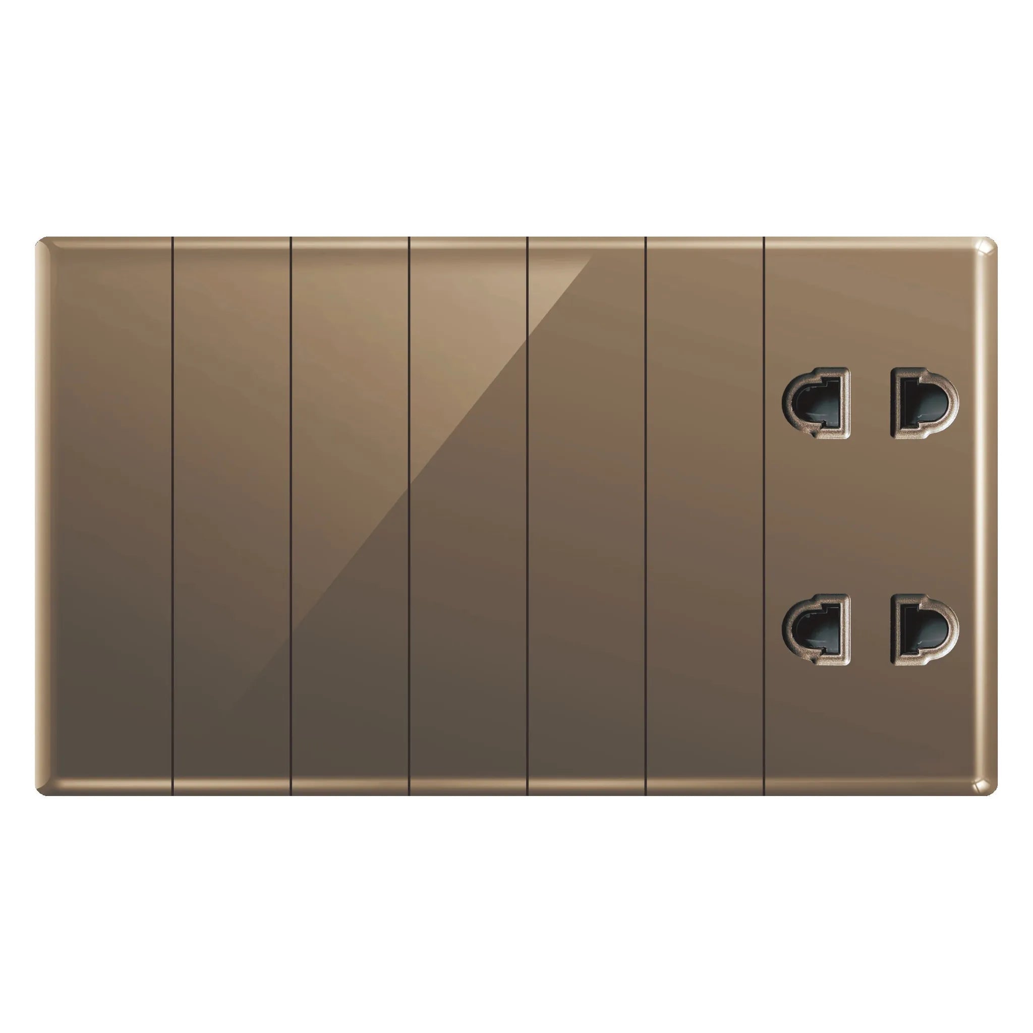 Aqua Glasskin Bronze 6 Switches + 2 Sockets Price in Pakistan