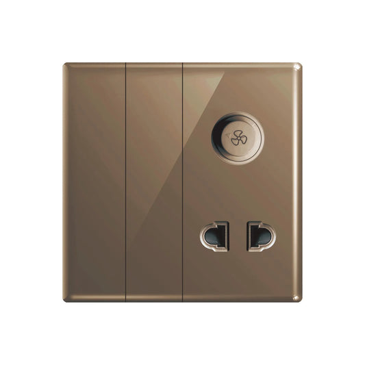 Aqua Glasskin Bronze 2 Switches + 1 Socket + 1 Dimmer Price in Pakistan