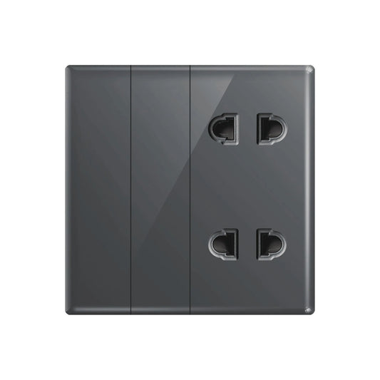 Aqua Glasskin Grey 2 Switches + 2 Sockets Price in Pakistan