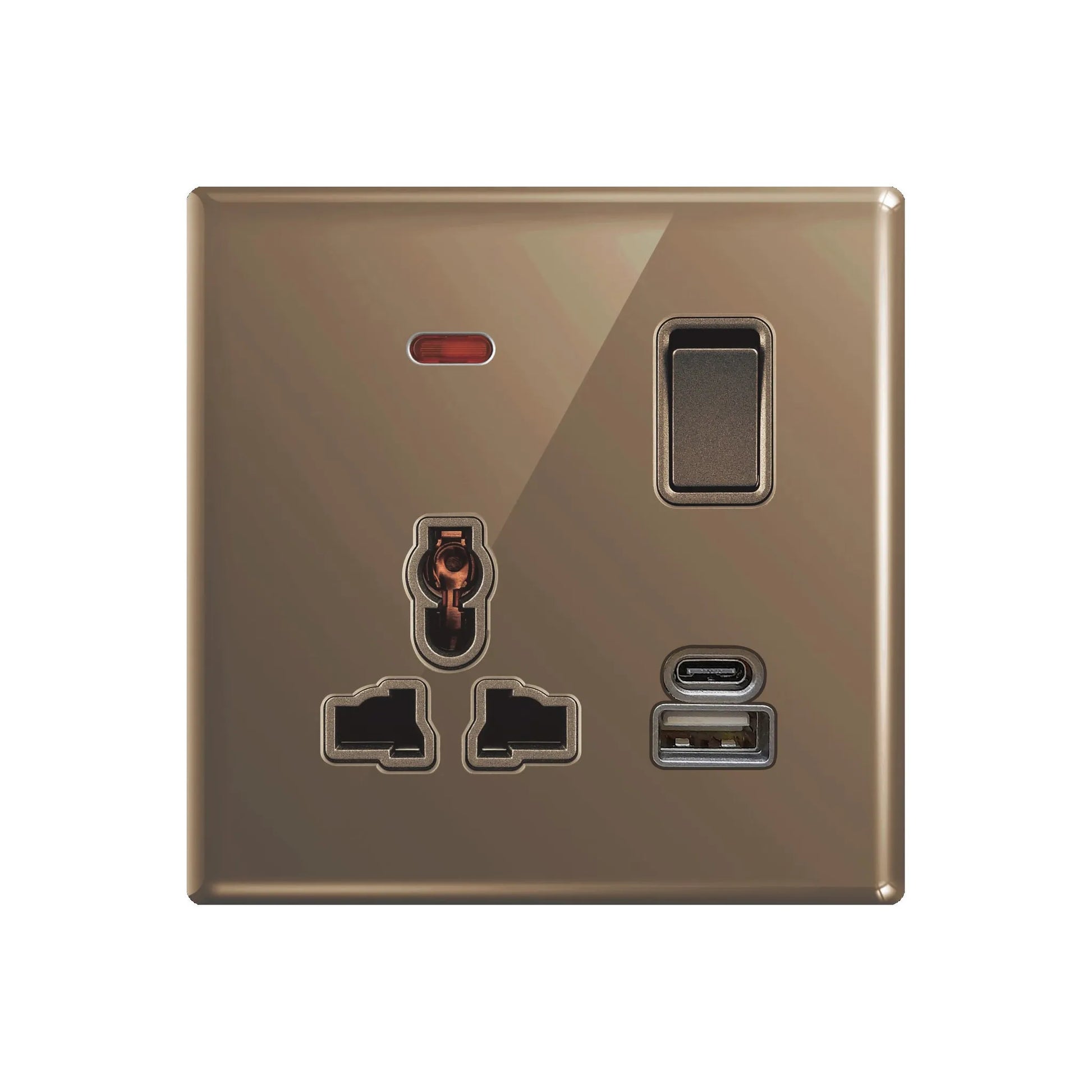 Aqua Glasskin Bronze Multi-Function Socket + USB + Type-C Price in Pakistan