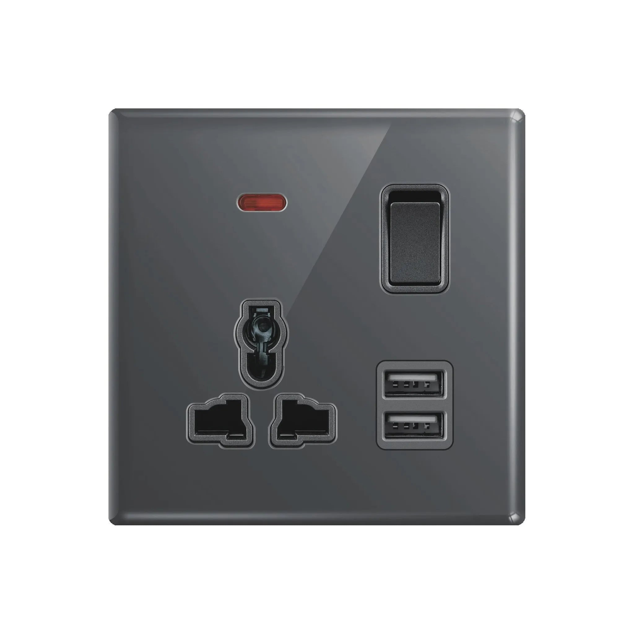 Aqua Glasskin Grey Multi Socket Plus Dual USB Price in Pakistan