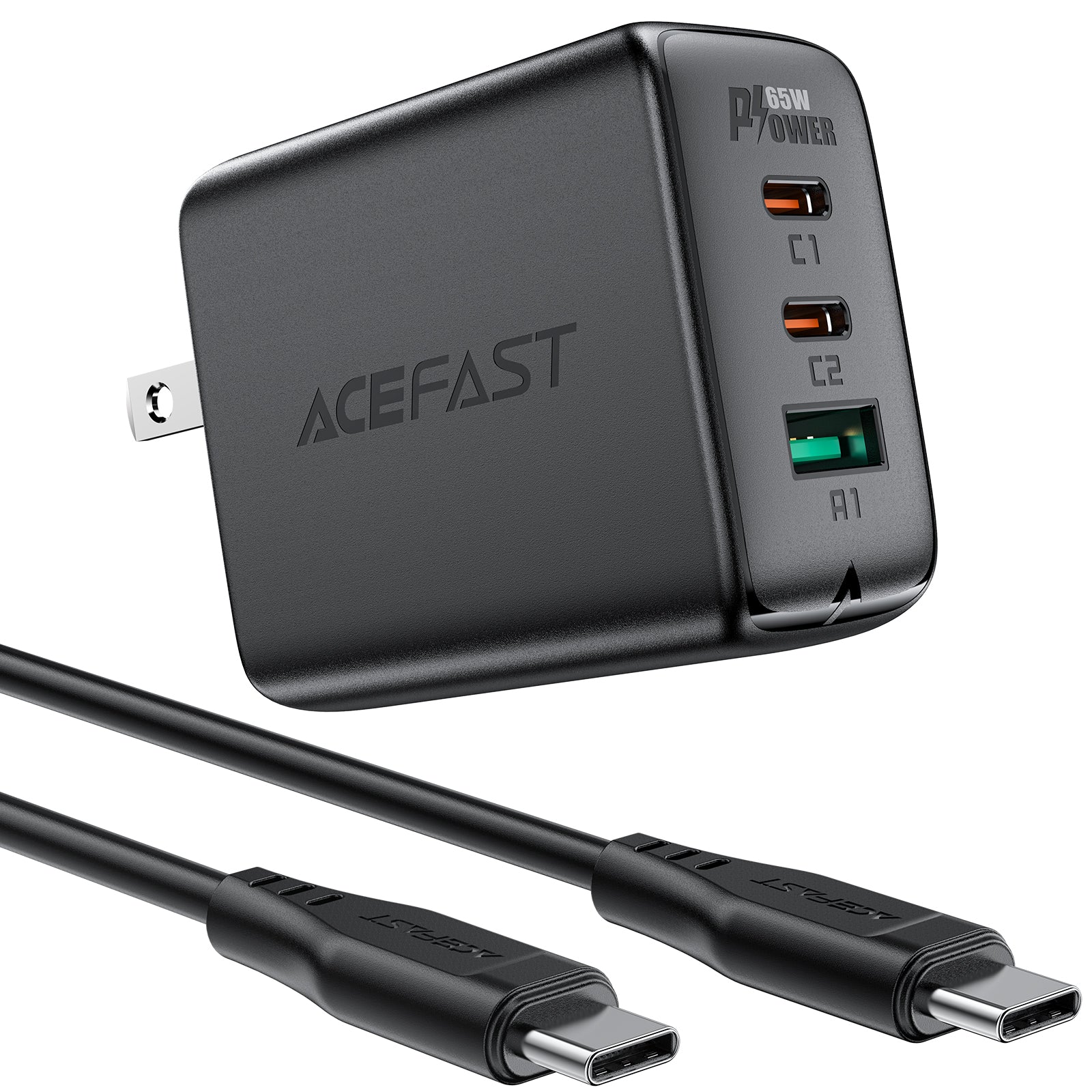 Acefast PD 65W GaN Fast Charge Wall Black Color Price in Pakistan
