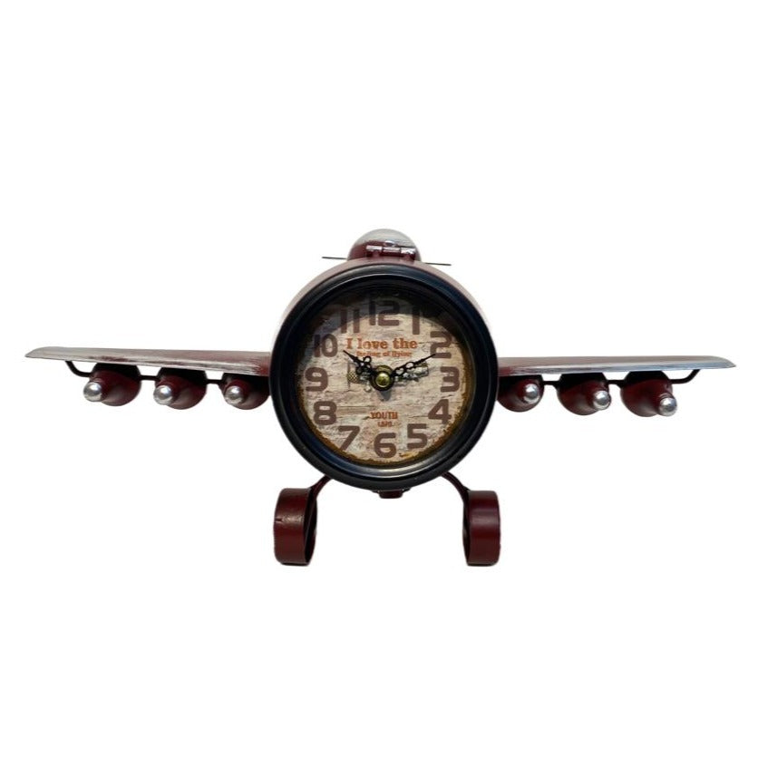 Airplane Metal Table Clock