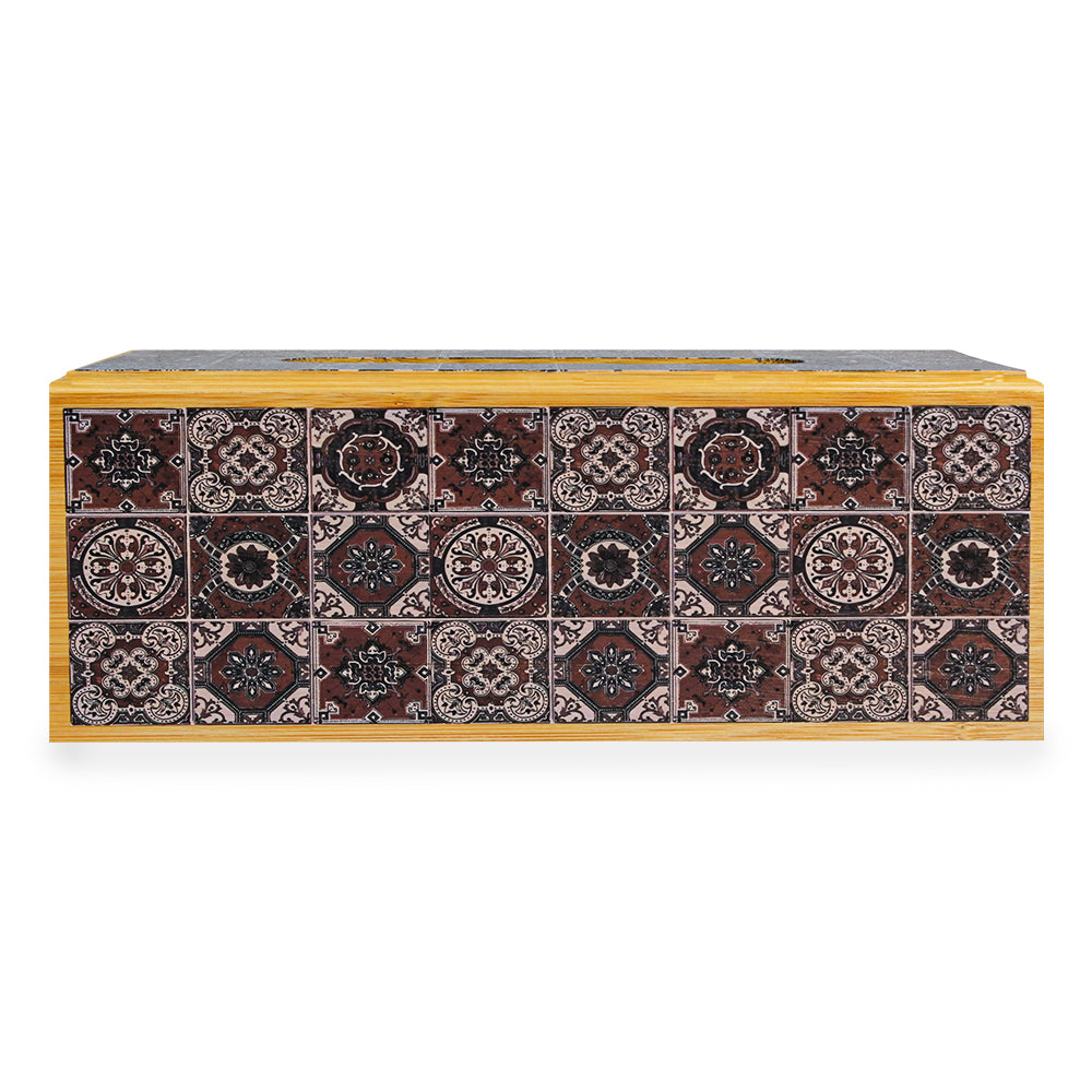 Ajrak Inspired Handmade Wooden Tissue Box