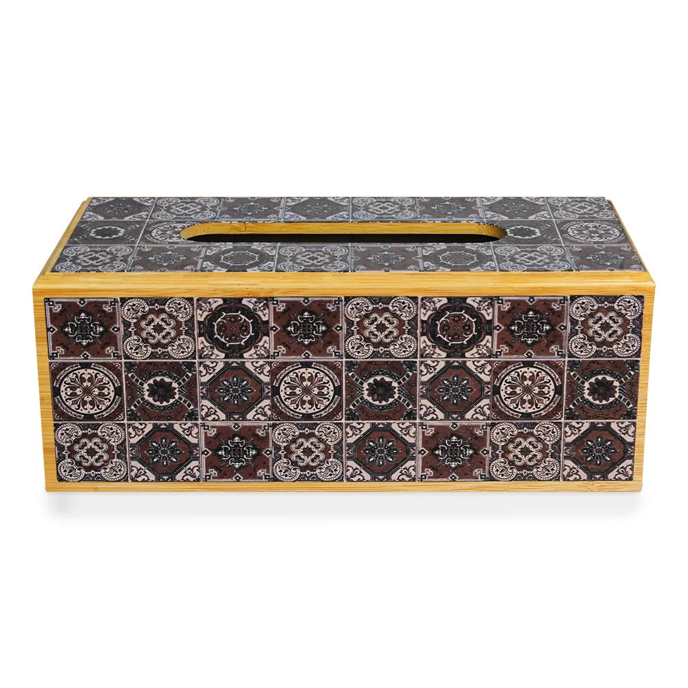 Ajrak Inspired Handmade Wooden Tissue Box Secondary image