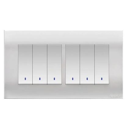 Akoya 4 Gang Flush Switch with Indicator White Price in Pakistan