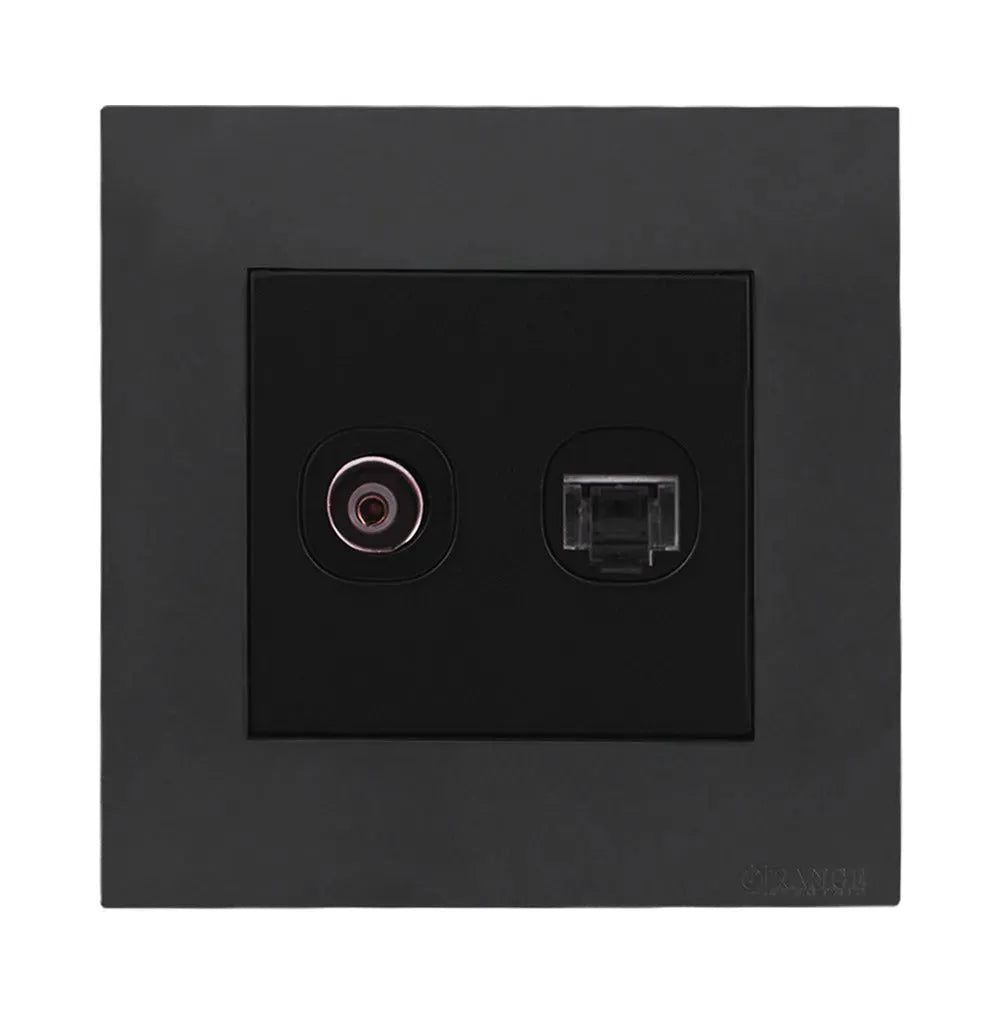 Akoya 2 Gang TV Co – Axial Outlet gun metallic Price in Pakistan Main image