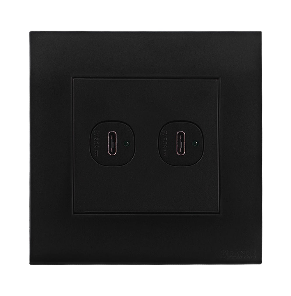 Akoya 2 Gang USB Charger Outlet 2.1Amp Black Price in Pakistan