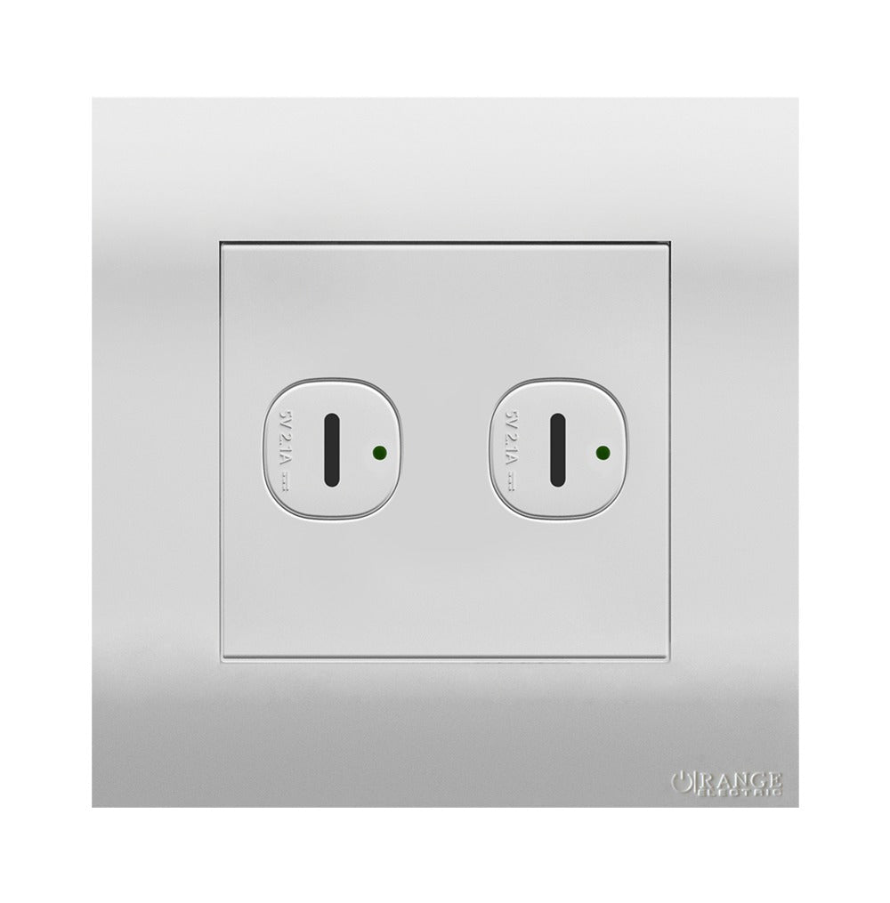 Akoya 2 Gang USB Charger Outlet 2.1Amp White Price in Pakistan