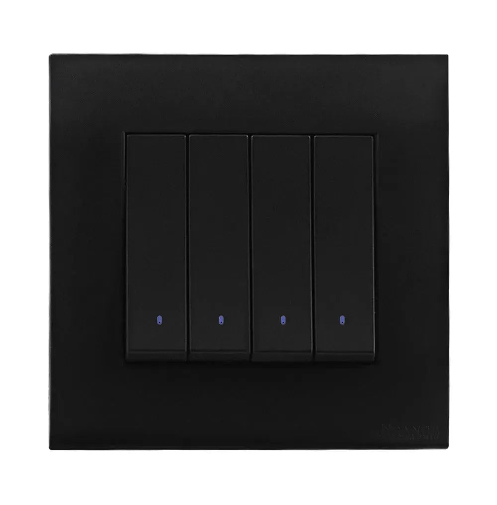 Akoya 2 Gang Flush Switch with Indicator Black Price in Pakistan