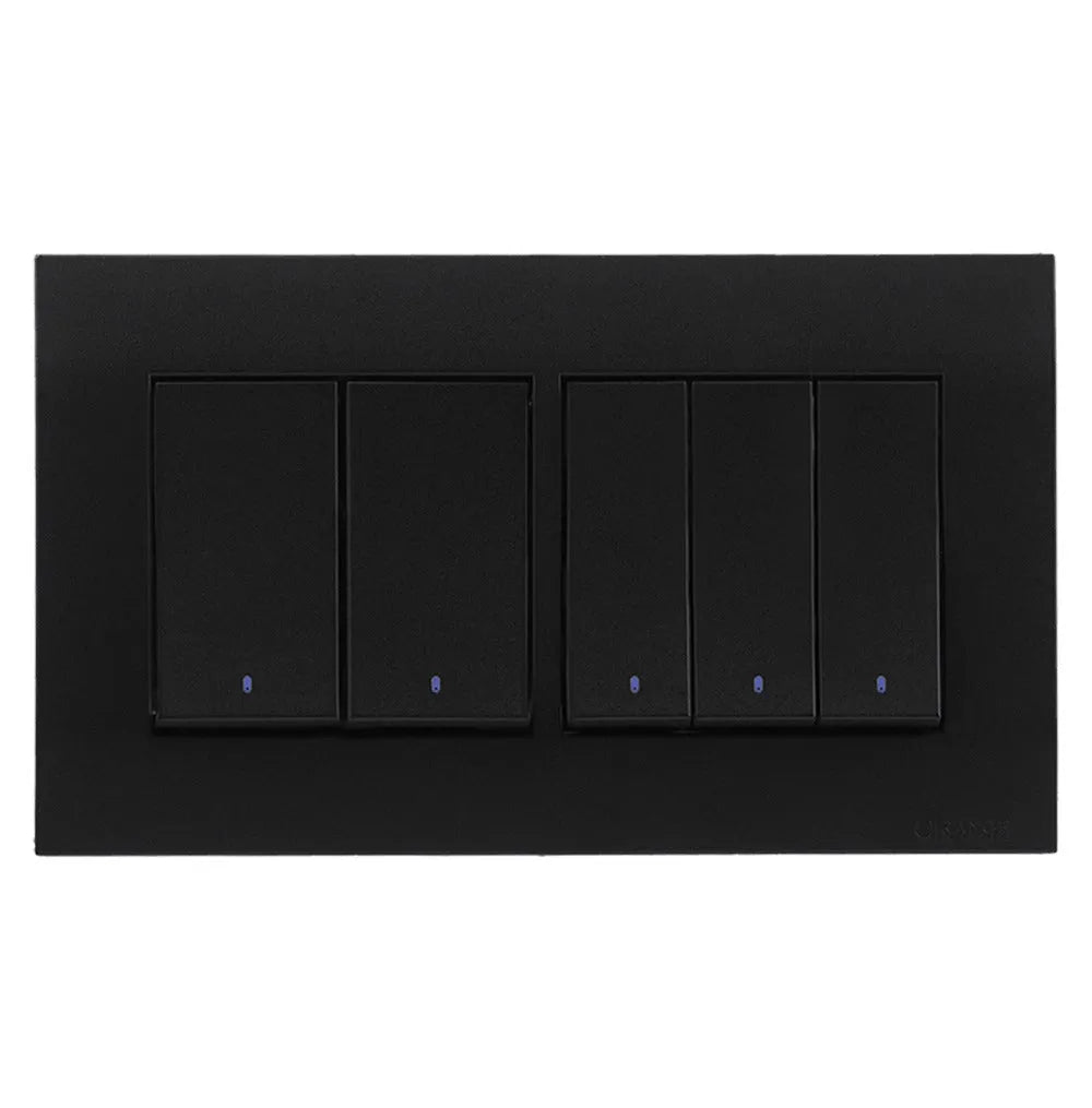 Akoya 4 Gang Flush Switch with Indicator Black Price in Pakistan