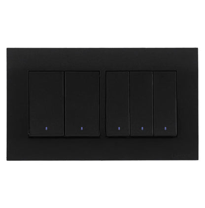 Akoya 4 Gang Flush Switch with Indicator Black Price in Pakistan