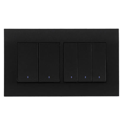 Akoya 4 Gang Flush Switch with Indicator Black Price in Pakistan