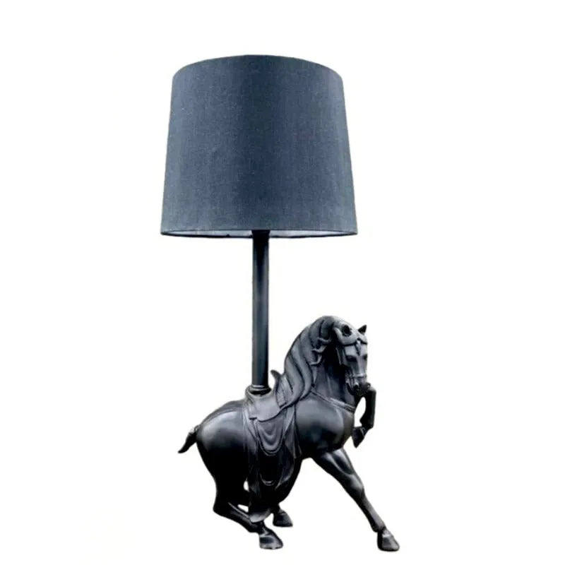 Antique Black Horse Table Lamp Price in Pakistan Main image