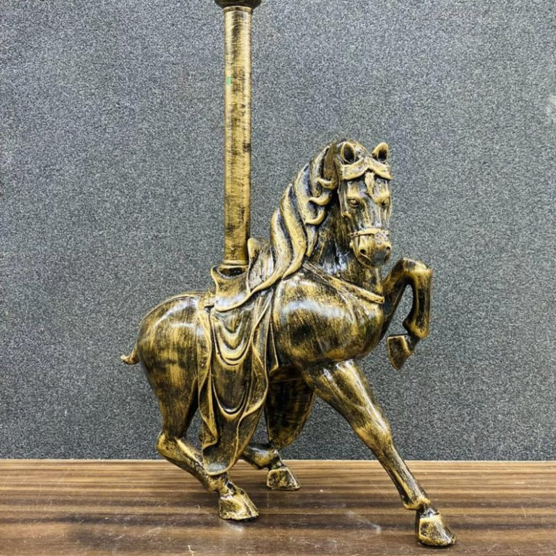 Antique Golden Horse Table Lamp