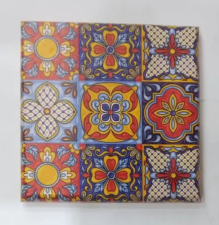 Artistic Colorful Tile Pattern Wooden Tea Coasters Price In Pakistan