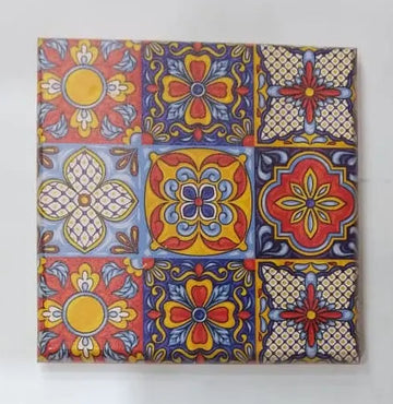 Artistic Colorful Tile Pattern Wooden Tea Coasters Price In Pakistan