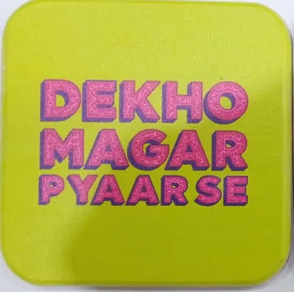 Dekho Magar Pyaarse Tea & Coffee Coasters - Karachi City Art & Quote Printed Square Secondary image