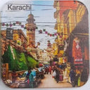Dekho Magar Pyaarse Tea & Coffee Coasters - Karachi City Art & Quote Printed Square