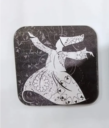 Artistic Wooden Tray – Traditional Kettle & Whirling Design