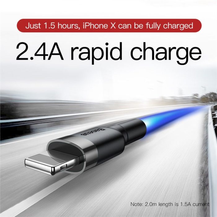 Baseus Cafule Charging Cable USB+iPhone Black Price in Pakistan 