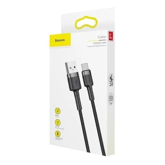 Baseus Cafule Cable USB + Type C Black Price in Pakistan 