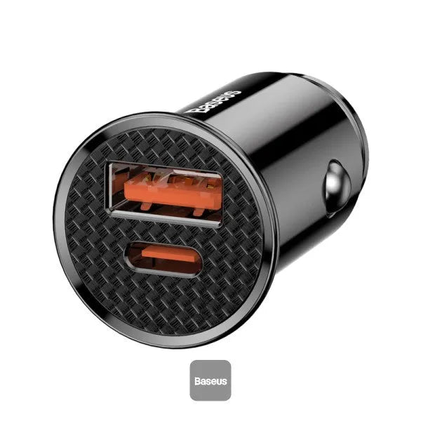 Baseus Circular Plastic A+C 30w PPS Car Charger Black Secondary image