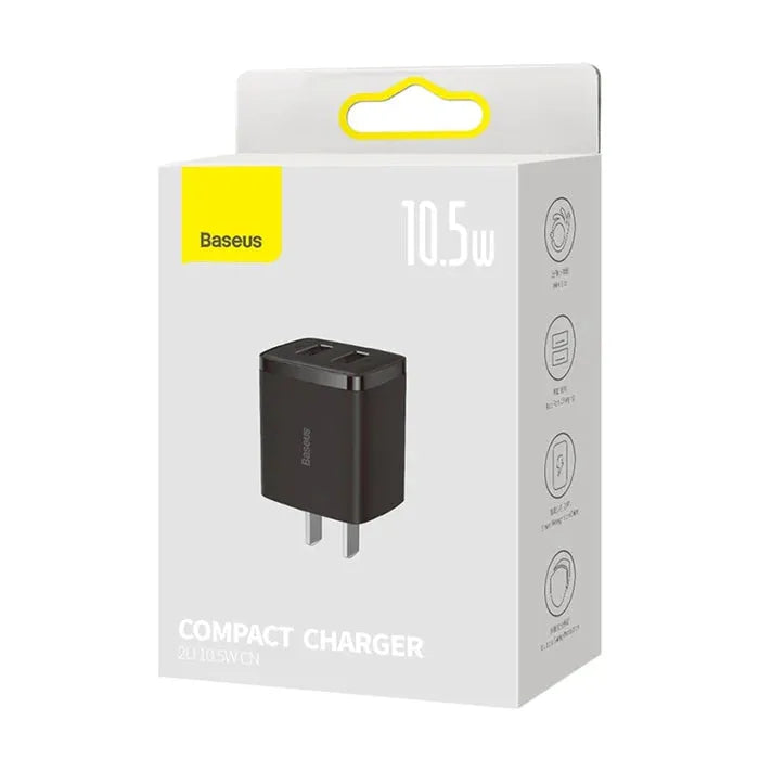 Baseus Compact Charger 2U Black Price in Pakistan
