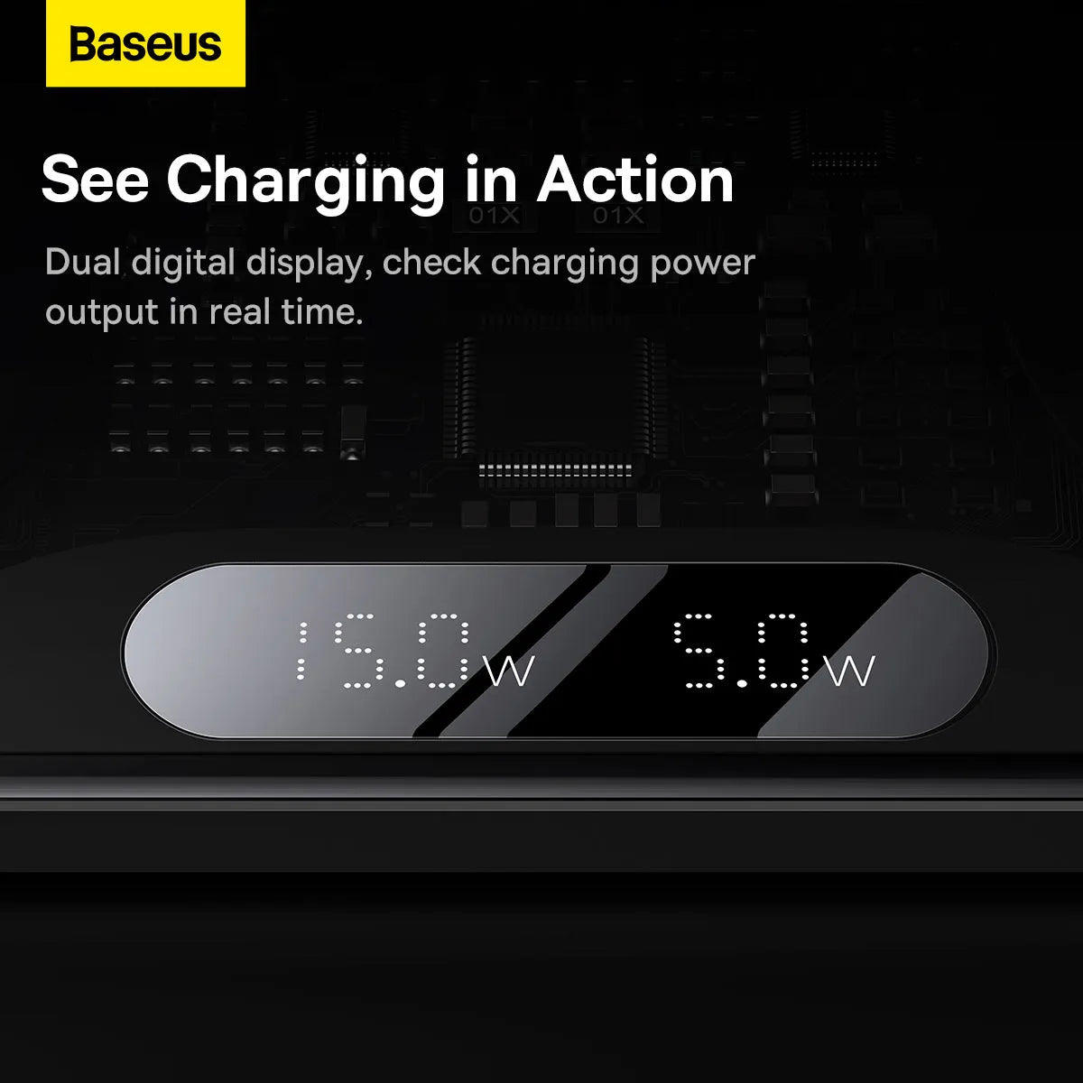 Baseus Digital LED Display 2in1 Wireless Charger 20W Secondary image