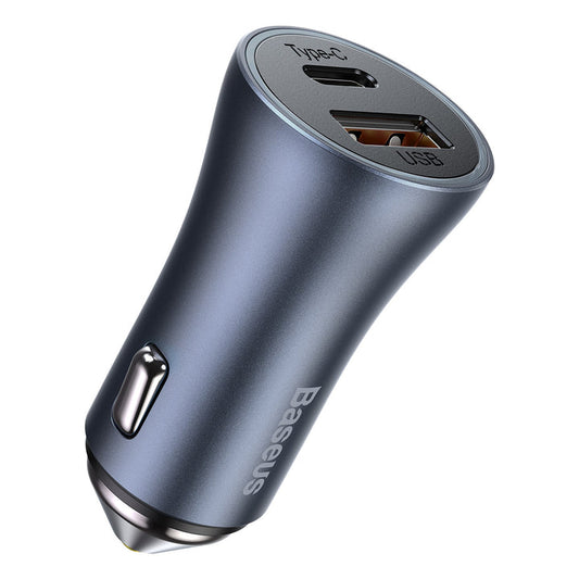 Baseus Golden Contactor Pro Dual Quick Car Charger Grey  in Pakistan 