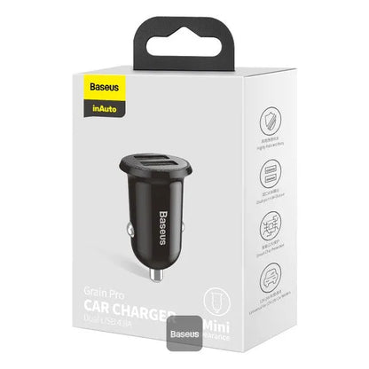 Baseus Grain Pro Car Charger Black Price in Pakistan