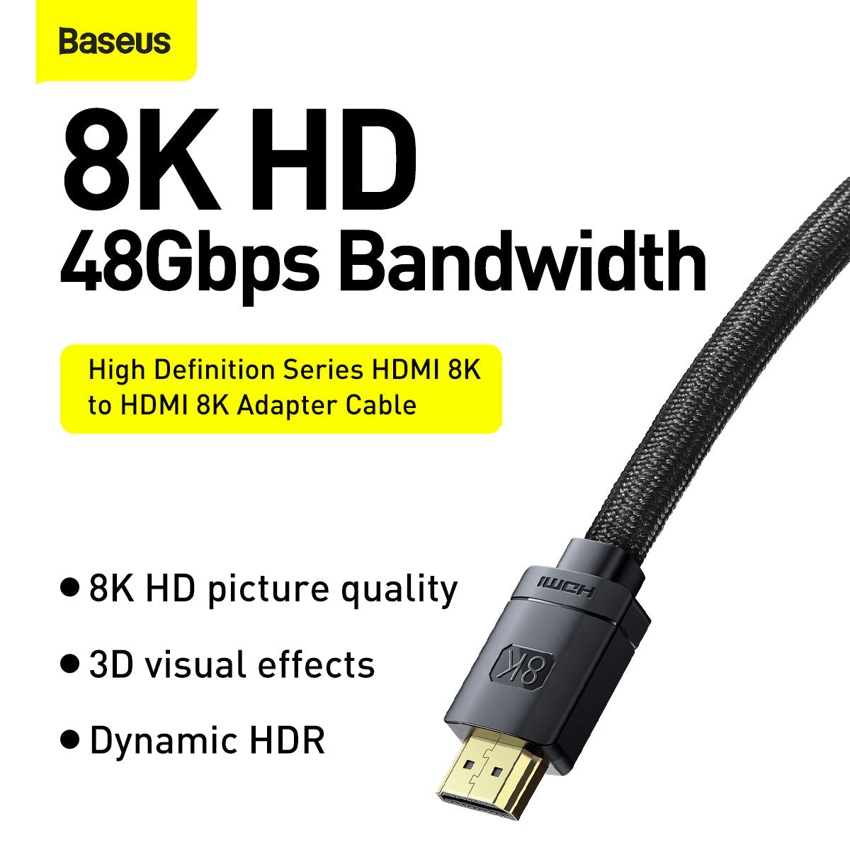 Baseus High Definition HDMI 8K to 8K Adapter Cable Price in Pakistan