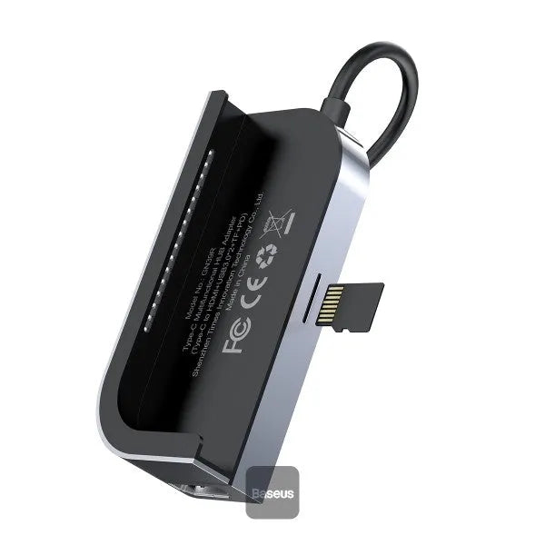 Baseus Bend Angle No.7 Multifunctional Type-C HUB Converter Grey Secondary image