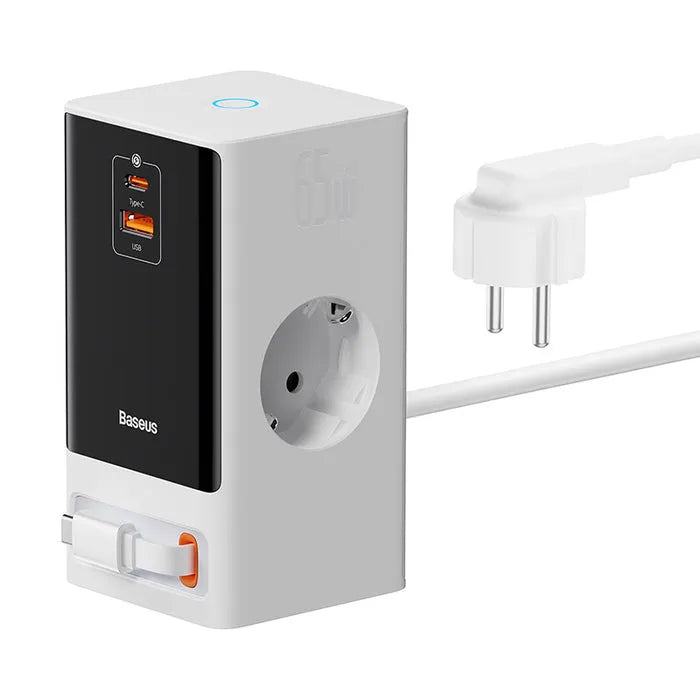 Baseus PowerCombo Series 65W Digital PowerStrip with Retractable-C Cable - Smart Version Secondary image