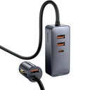 Baseus Share Together PPS Multi-Port Fast Charging Car Charger With Extension Cord