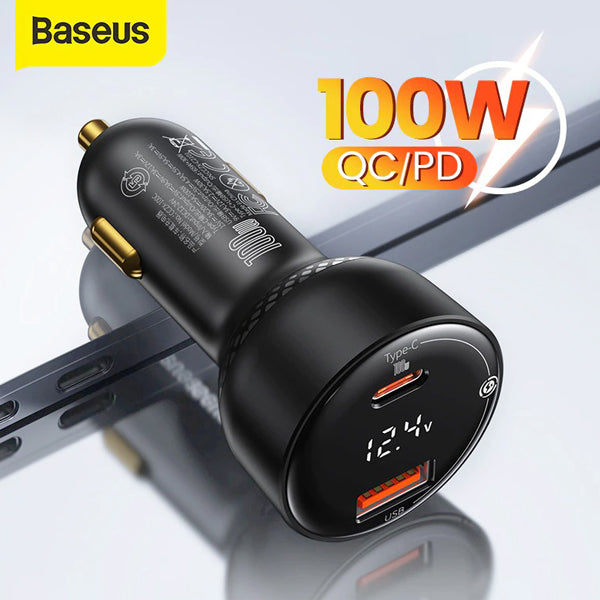 Baseus Superme Digital PPS Dual Quick Car Charger Black in Pakistan