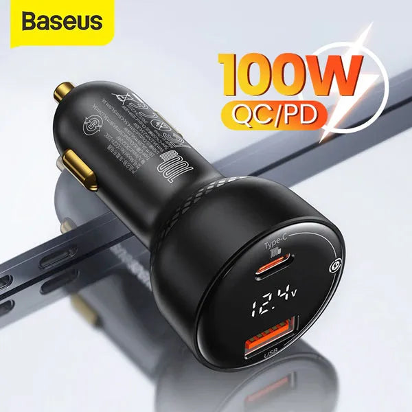 Baseus Superme Digital Display PPS Dual Quick Charger Car Charger Black Secondary image