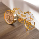 Bicycle Metal Golden Table Clock