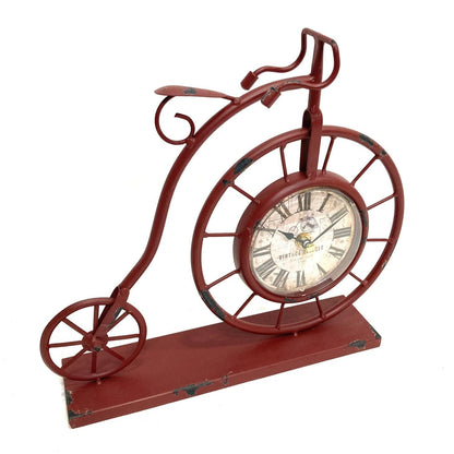 Vintage Bicycle Red Table Clock