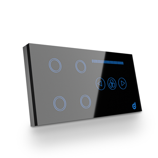 BlueDot Smart Wifi 4 Gang + Fan Dimmer Switch-Black