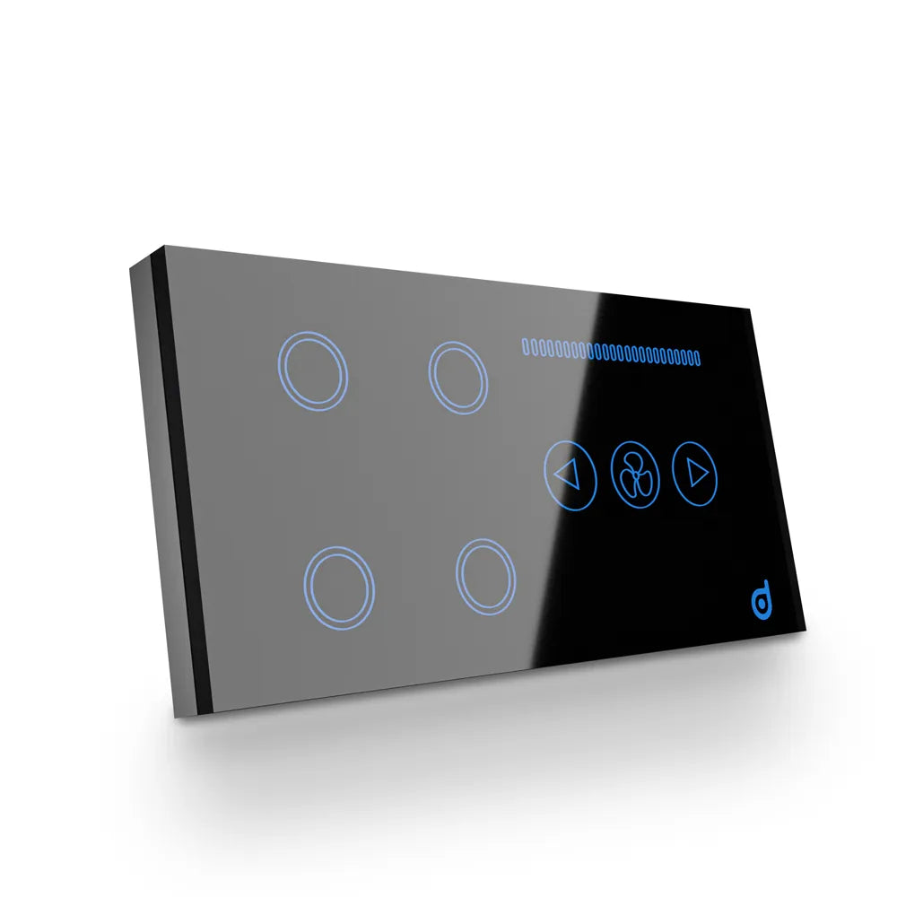 BlueDot Smart Wifi 4 Gang + Fan Dimmer Switch Black Price in Pakistan Main image