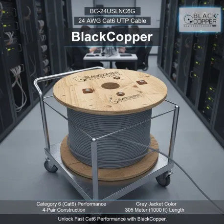 Black Copper Cat6 UTP Cable 24 AWG Price in Pakistan