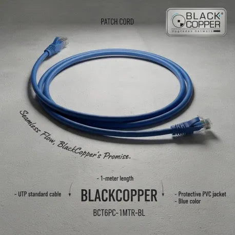 Black Copper BCCT6PC-1MTR-BL Cat6 Patch Cord