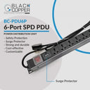 Black Copper BCPDU6P 6-Port Power Distribution Unit