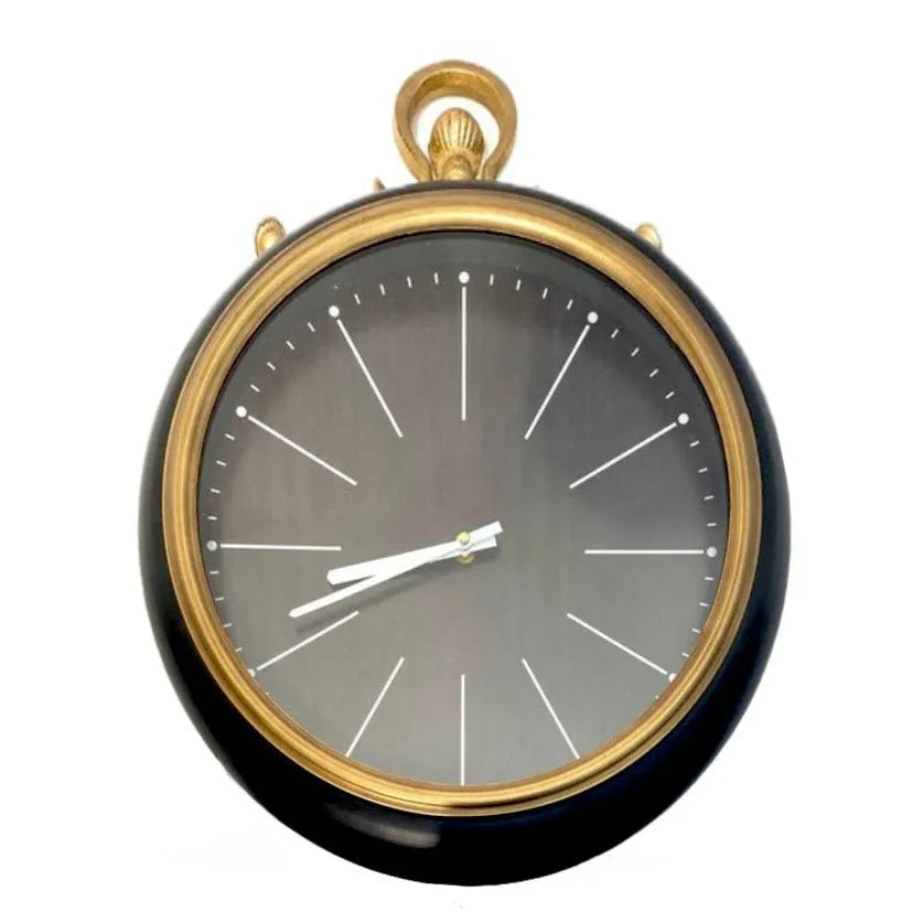 Black/Gold Metal Wall Clock Price in Pakistan Main image