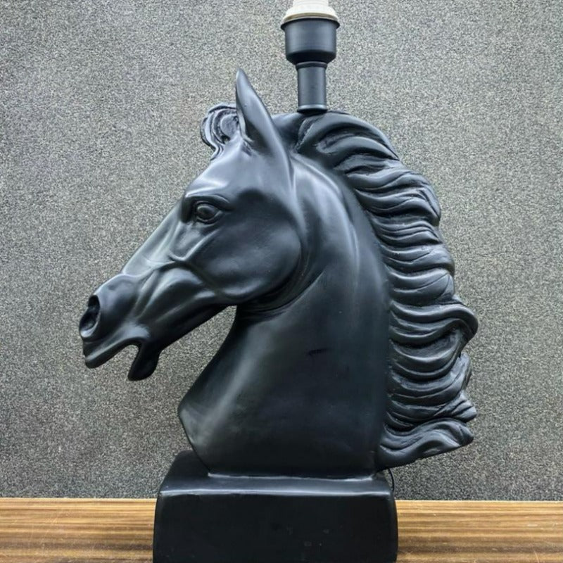 Black Horse Face Table Lamp