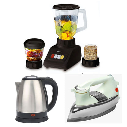 Western Blender + Electric Kettle & National Iron Price in Pakistan 