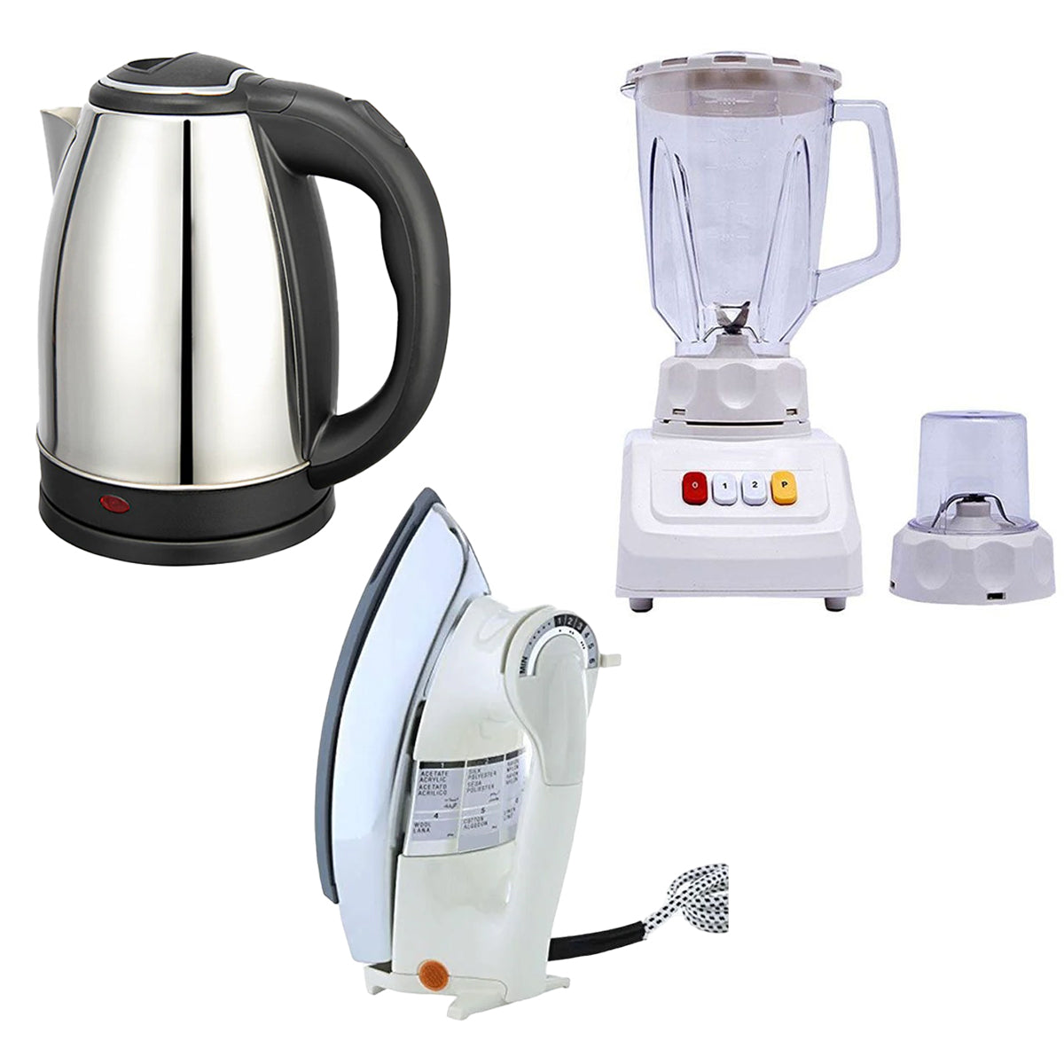 Oxford Blender 2 In 1 + National Deluxe Automatic Iron + Electric Kettle 2 Liters