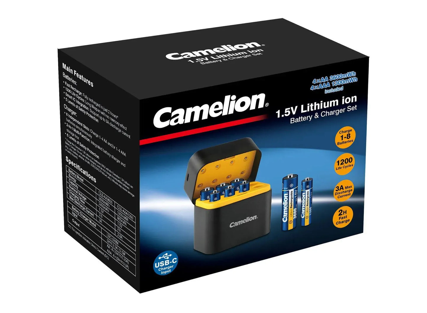 Camelion 1.5V lithium 4XAA 4xAAA battery & charger set Price In Pakistan